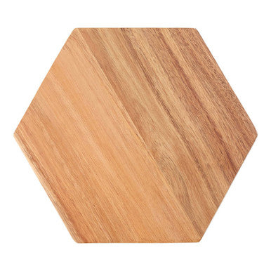 Socorro Acacia Hexagonal White Edge Chopping And Serving Board