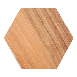 Socorro Acacia Hexagonal White Edge Chopping And Serving Board