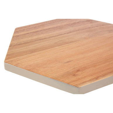 Socorro Acacia Hexagonal White Edge Chopping And Serving Board