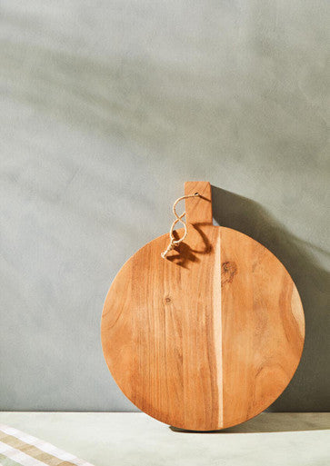 Socorro Acacia Wood Large Round Chopping And Serving Board Natural Finish
