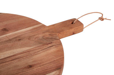 Socorro Acacia Wood Large Round Chopping And Serving Board Natural Finish