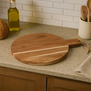 Medium Round Acacia Wood Chopping and Serving Board | Socorro