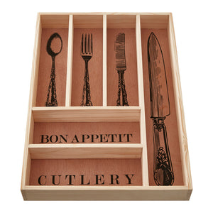 Wooden Vintage Design Cutlery Tray | Bessan