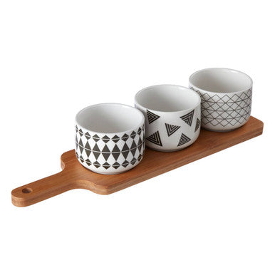 Soiree Serving Board With Patterned Dishes