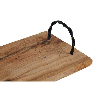 Kora Rectangular Olive Wood Platter With Side Handles