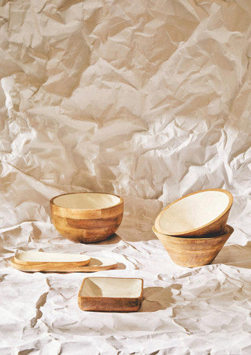 Kara Mango Wood Round Serving Bowl