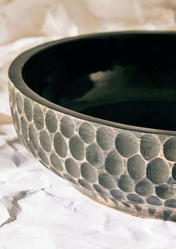 Kara Large Black Mango Wood Bowl