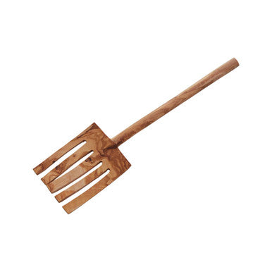 Wooden spatula on a white background