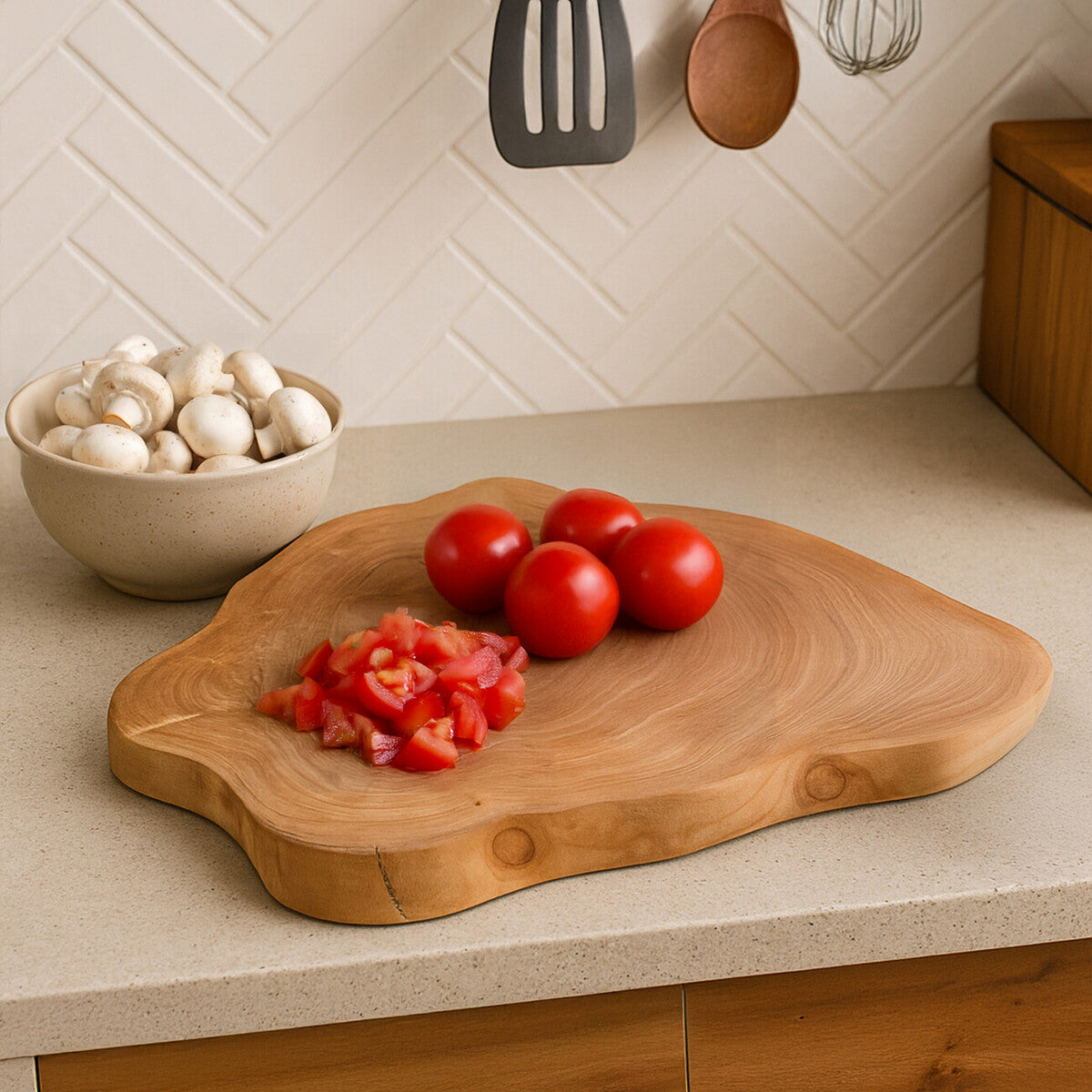 Kora Olive Wood Rustic Chopping and Serving Board - Image 2