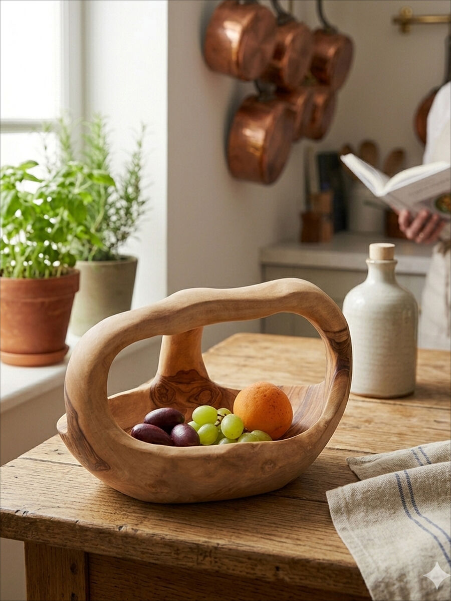 Kora Olive Wood Fruit Bowl