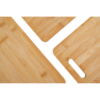 Aleki Set Of Three Bamboo Chopping And Serving Boards With Handles