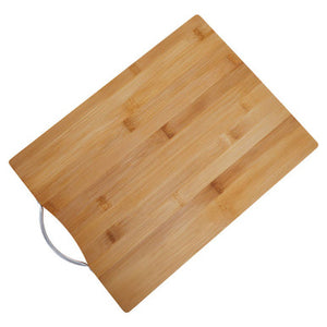 Aleki Natural Bamboo Large Chopping Board with Aluminium Handle