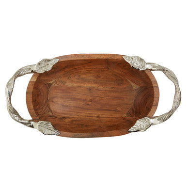 Vine Acacia Wood Small Oval Bowl