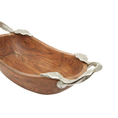 Vine Acacia Wood Small Oval Bowl