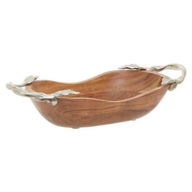 Vine Acacia Wood Large Oval Bowl