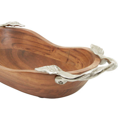 Vine Acacia Wood Large Oval Bowl
