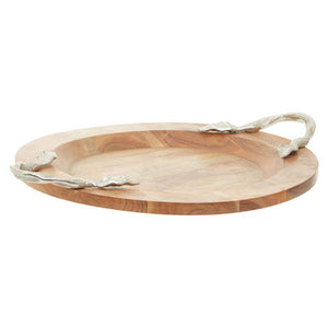 Large Acacia Wood Round Tray | Vine