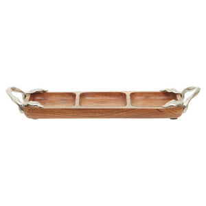 Acacia Wood 3 Section Serving Dish | Vine