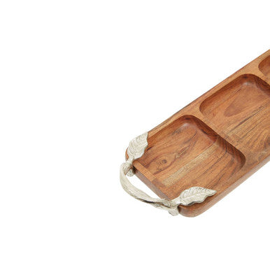 Vine  Acacia Wood 3 Section Serving Dish