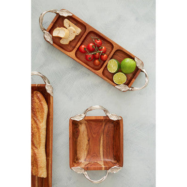 Vine Acacia Wood Square Bowl