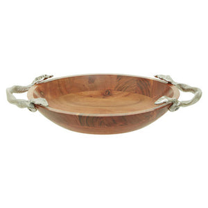 Vine Acacia Wood Serving Bowl