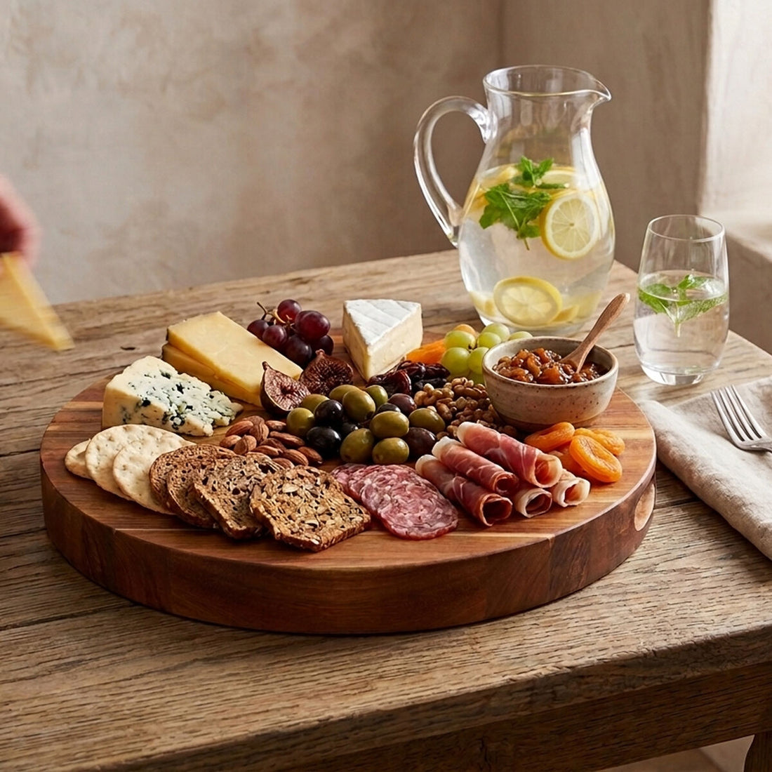 Kora Acacia Round Chopping And Serving Board