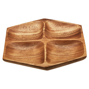 Kora Small Four Section Serving Dish In Acacia Wood