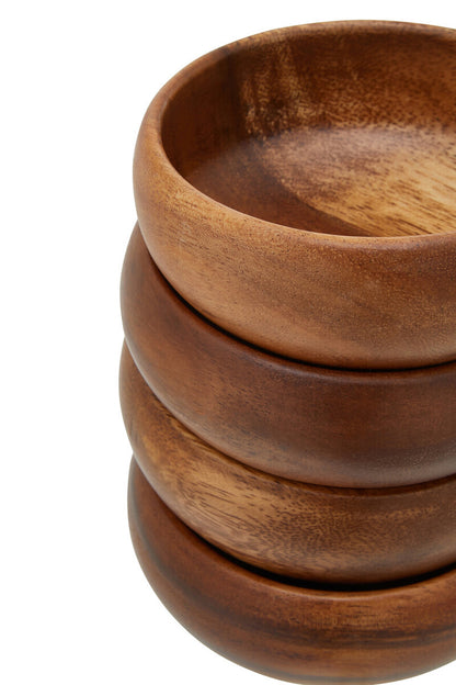 Kora Set Of Four Acacia Small Serving Dishes - Image 5