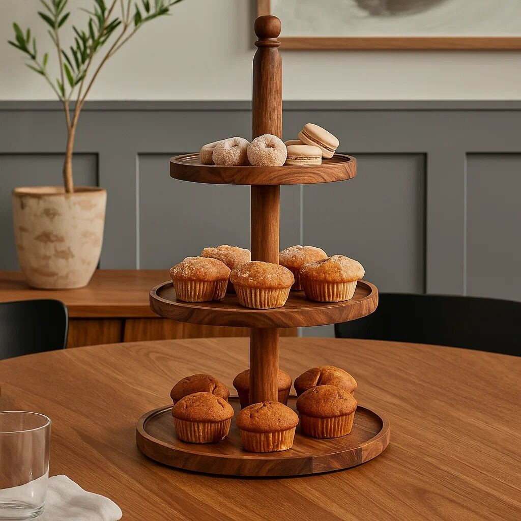 Kora Sheesham Wood Three Tier Cake Stand