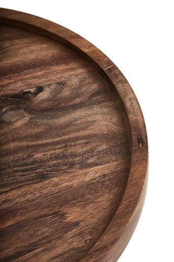 Rosi Large Round Sheesham Wood Tray
