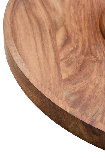 Kora Acacia Wood And Onyx Chip And Dip Plate