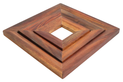 Acacia Wood 3pc Square Trivet Set | Pazel