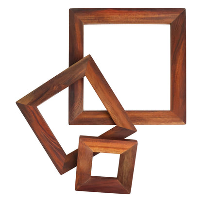 Acacia Wood 3pc Square Trivet Set | Pazel