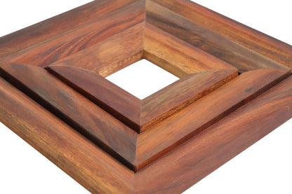 Acacia Wood 3pc Square Trivet Set | Pazel