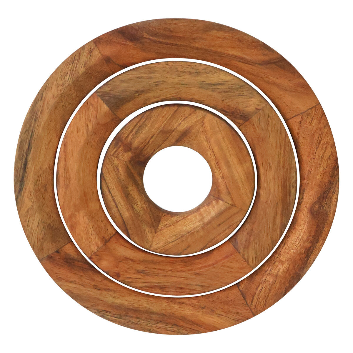 Acacia Wood 3pc Round Trivet Set | Pazel