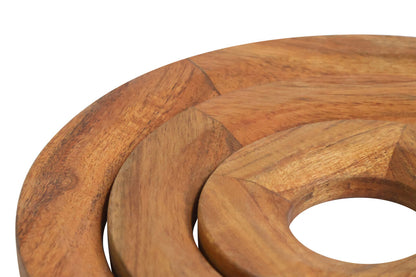 Acacia Wood 3pc Round Trivet Set | Pazel