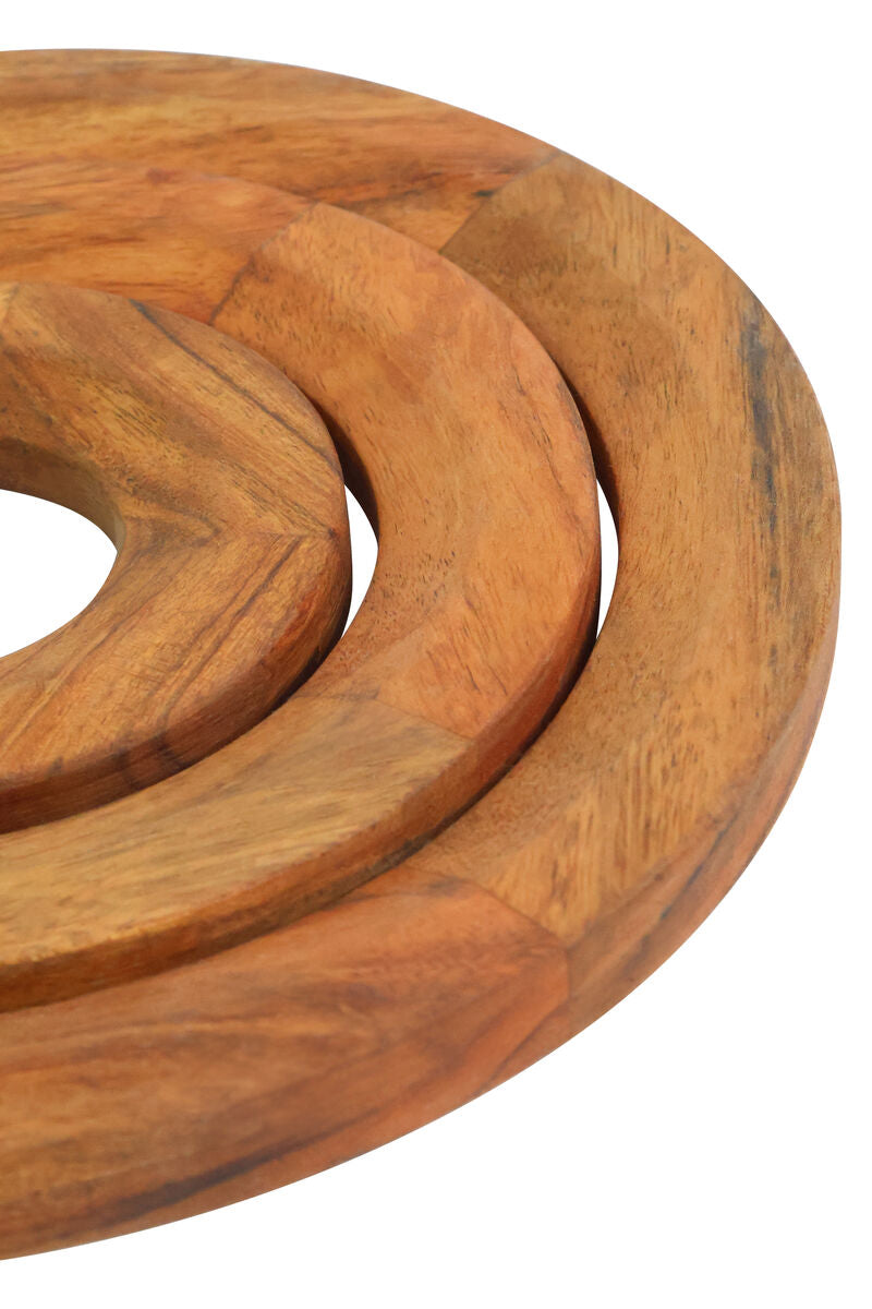 Acacia Wood 3pc Round Trivet Set | Pazel
