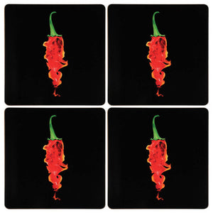 Set of Four Placemats | Flaming Chilli
