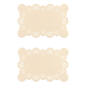 Felt Set of Two Flower Design Ivory Placemats | Felt Place Settings