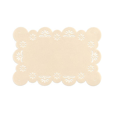 Felt Set Of Two Flower Design Ivory Placemats - image 2