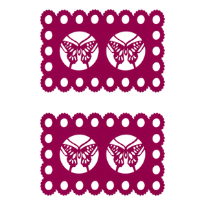 Felt Set of 2 Hot Pink Butterfly Design Placemats | Felt Place Settings