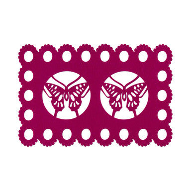 Felt Set Of 2 Hot Pink Butterfly Design Placemats - image 2