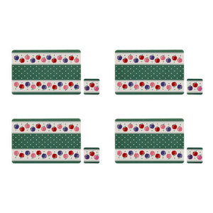 Set of 4 Candy Apple Placemats and Coasters | Placemat & Coaster Set