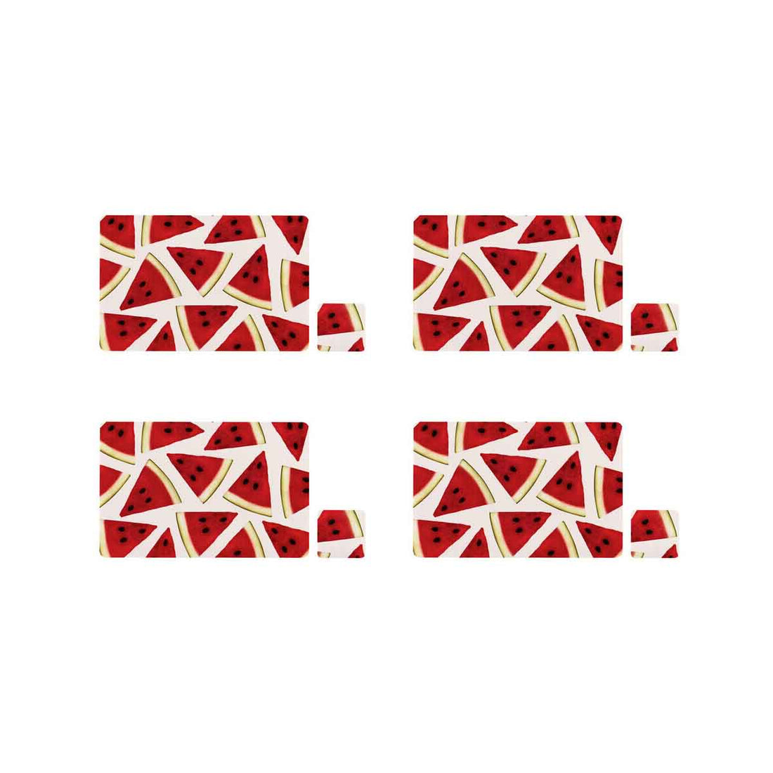 Set Of Four Watermelon Placemats And Coasters