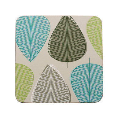 Green Leaf Set Of Four Coasters