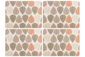 Set of Four Placemats | Orange Leaf
