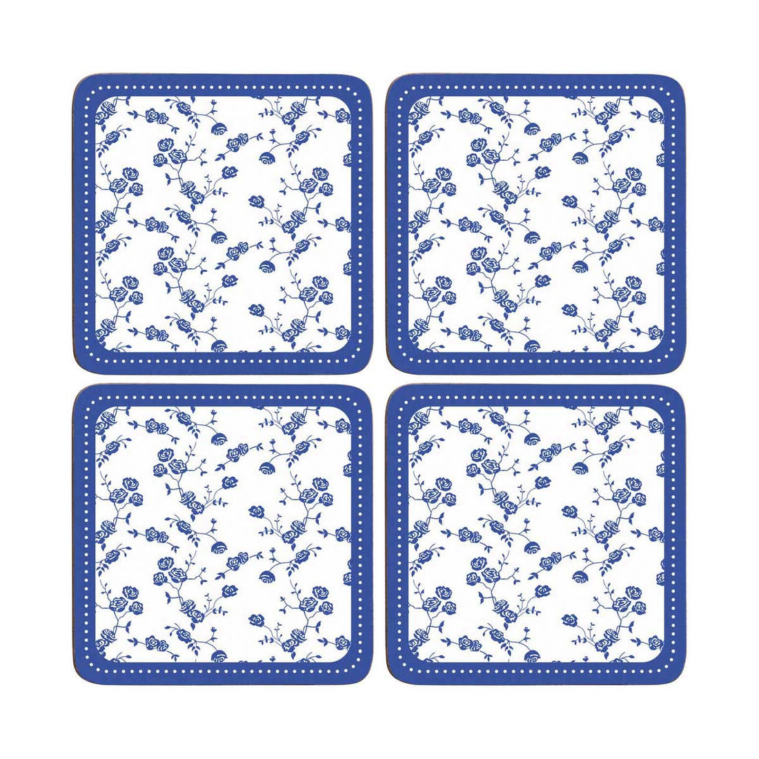 Blue Rose Set Of Four Coasters