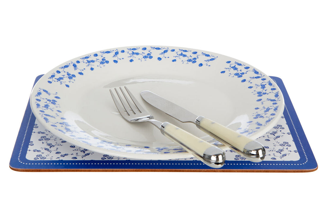 Blue Rose Set Of Four Placemats