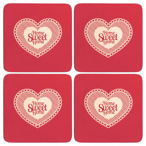 Set of Four Cork Coasters | Home Sweet Home