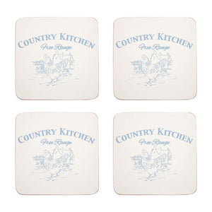 Set of Four Cork Coasters | Country Kitchen